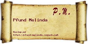 Pfund Melinda névjegykártya